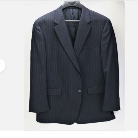 Calvin Klein Men's Sport Coat Size 46 R 100% Wool Jacket Blazer Dark Navy - Picture 1 of 13